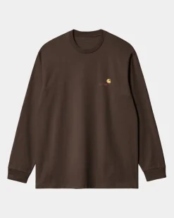 Shop American Script Langaermet T-Shirt | Tobak Mænd T-Shirts Og Poloer