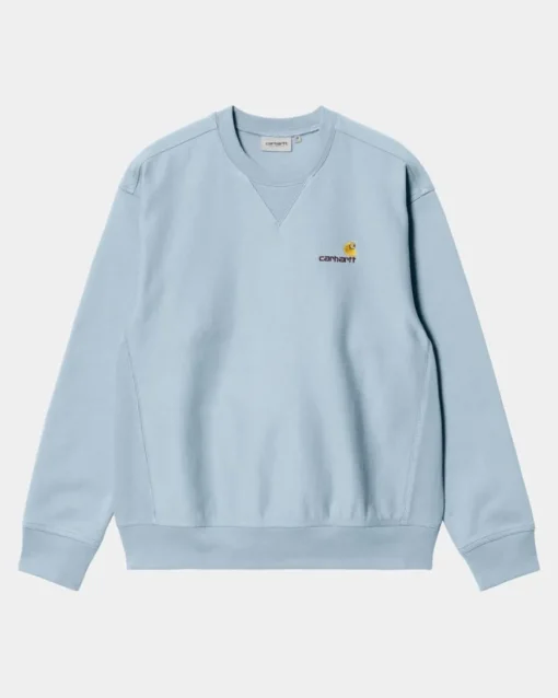 Clearance American Script Sweatshirt | Frostet Bla Mænd Sveder