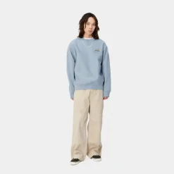 Clearance American Script Sweatshirt | Frostet Bla Mænd Sveder