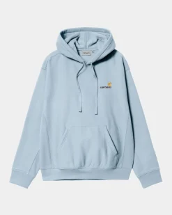 Online American Script Sweatshirt Med Haette | Frostet Bla Mænd Sveder