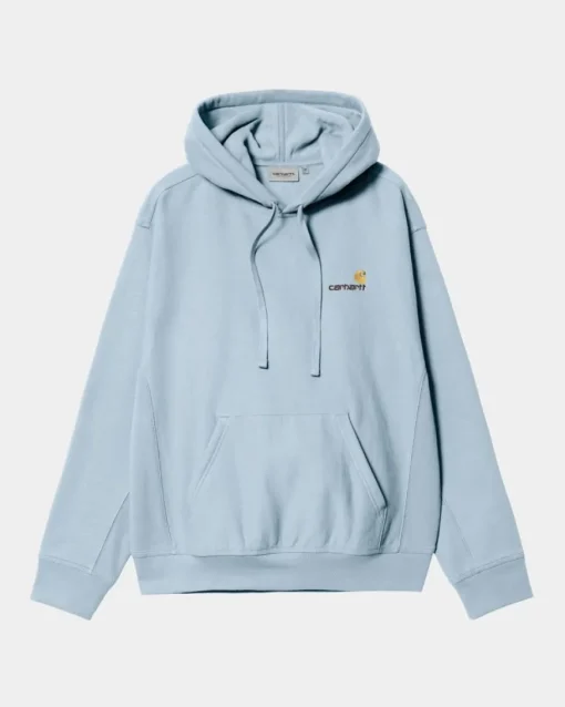 Online American Script Sweatshirt Med Haette | Frostet Bla Mænd Sveder