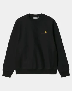 Discount American Script Sweatshirt | Sort Mænd Sveder