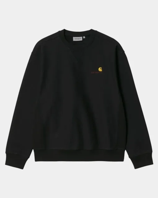 Discount American Script Sweatshirt | Sort Mænd Sveder