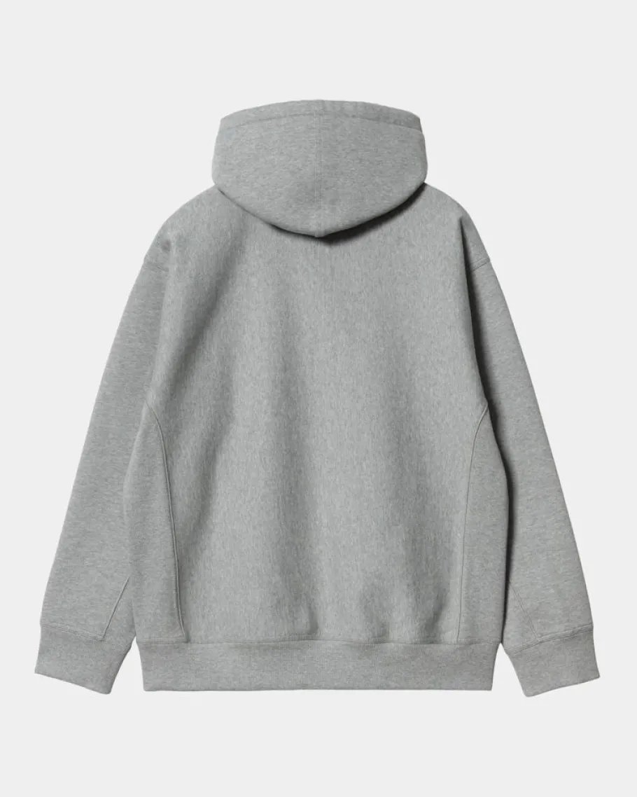 Outlet American Script Sweatshirt Med Haette | Gra Lyng Mænd Sveder