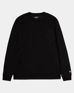 Clearance Base Langaermet T-Shirt | Sort Mænd T-Shirts Og Poloer