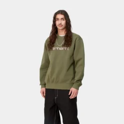 Best Sale Carhartt Sweatshirt | Dundee / Glassy Pink Mænd Sveder