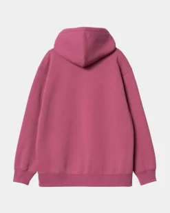 Fashion Carhartt Sweatshirt Med Haette Til Kvinder | Magenta / Tonic Kvinder Sweaters & Sweatere