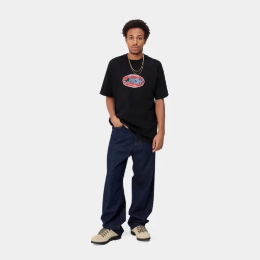 Cheap Cat Sticker T-Shirt | Sort Mænd T-Shirts Og Poloer