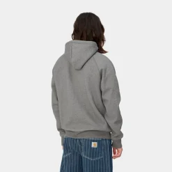 New Chase Sweatshirt Med Haette | Mork Heather Grey Mænd Sveder