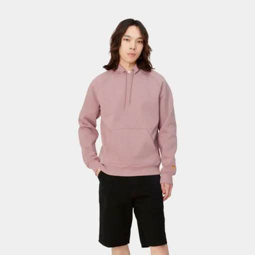 Clearance Chase Sweatshirt Med Haette | Glassyet Lyserod Mænd Sveder