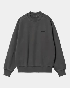 Best Sale Dame Duster Script Sweatshirt | Sort Kvinder Sweaters & Sweatere