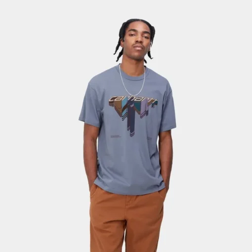 Store Diagram Script T-Shirt | Bay Blue Mænd T-Shirts Og Poloer