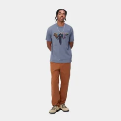 Store Diagram Script T-Shirt | Bay Blue Mænd T-Shirts Og Poloer
