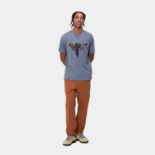 Store Diagram Script T-Shirt | Bay Blue Mænd T-Shirts Og Poloer