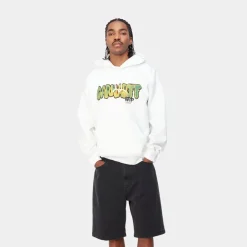 Store Drip Sweatshirt Med Haette | Hvid Mænd Sveder