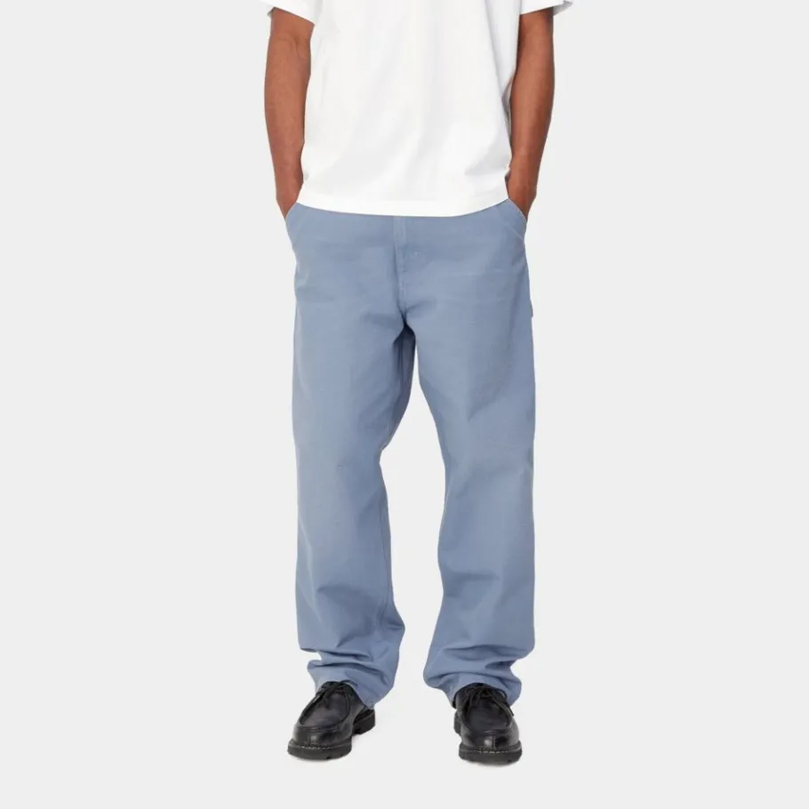 Fashion Enkelt Knae Bukser | Bay Blue (Aeldret Laerred) Mænd Bukser