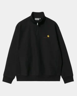 Discount Half Zip American Script Sweatshirt | Sort Mænd Sveder