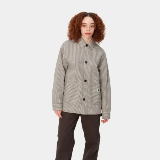 Best Sale Haywood Stripe Coat | Voks / Sort Kvinder Jakker