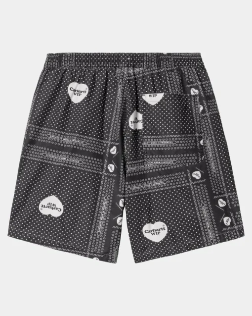 Cheap Heart Bandana Print Kort |Sort Mænd Shorts & Trunks
