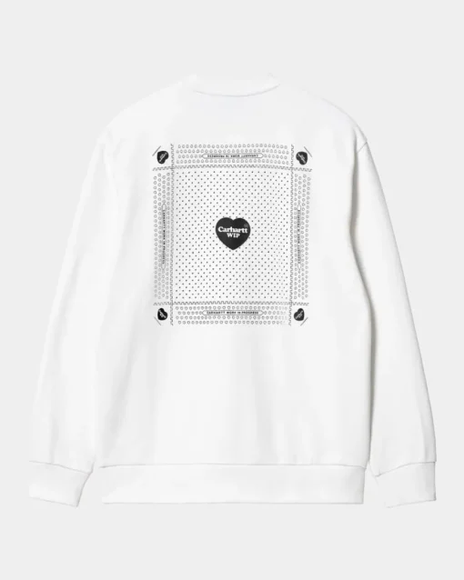 Fashion Hjerte Bandana Sweatshirt | Hvid Sort Mænd Sveder