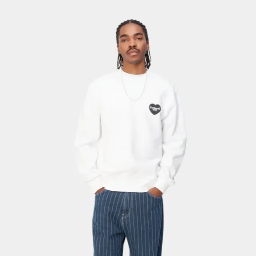 Fashion Hjerte Bandana Sweatshirt | Hvid Sort Mænd Sveder
