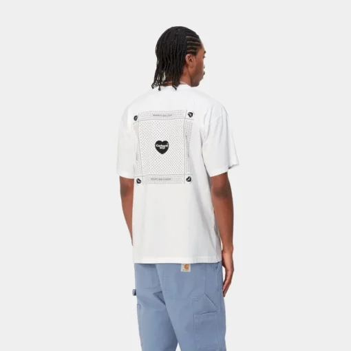 Clearance Hjerte Bandana T-Shirt | Hvid Sort Mænd T-Shirts Og Poloer