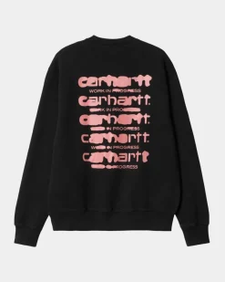 Shop Ink Bleed Sweatshirt | Sort/Pink (Stenvasket) Mænd Sveder