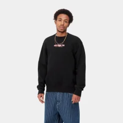 Shop Ink Bleed Sweatshirt | Sort/Pink (Stenvasket) Mænd Sveder