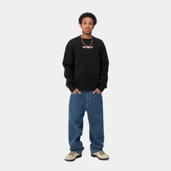 Shop Ink Bleed Sweatshirt | Sort/Pink (Stenvasket) Mænd Sveder