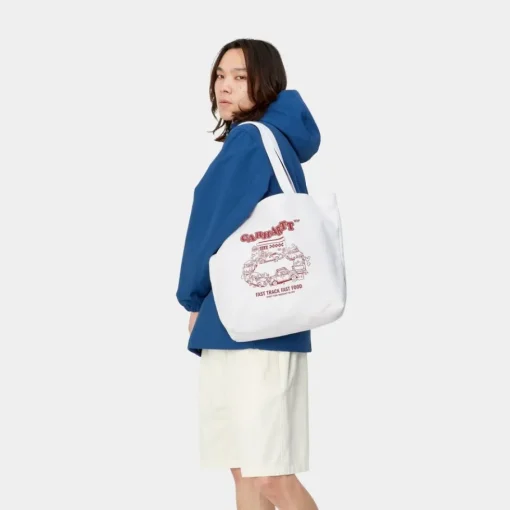 Sale Laerred Grafisk Tote | Hvid / Samba Fast Food Print Mænd Tilbehør