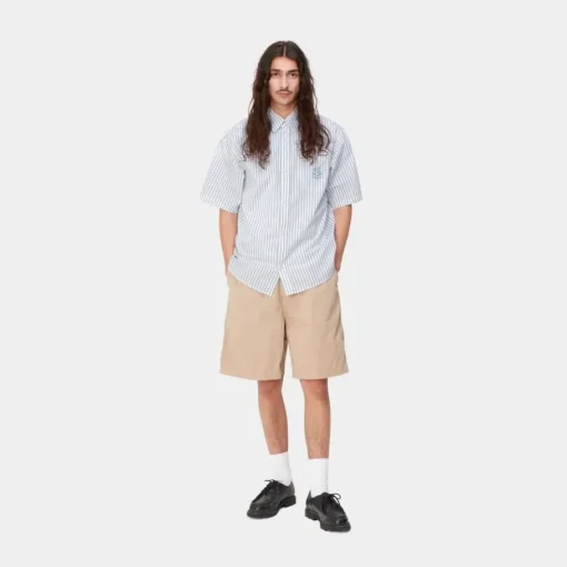 Fashion Linus Stripe Kortaermet Skjorte | Blege Mænd Skjorter