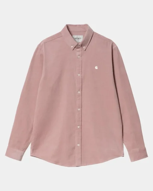 Fashion Madison Fine Cord Skjorte | Glassyet Pink / Voks Mænd Skjorter