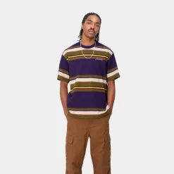 Cheap Morcom Stripe T-Shirt | Tyrian Mænd T-Shirts Og Poloer