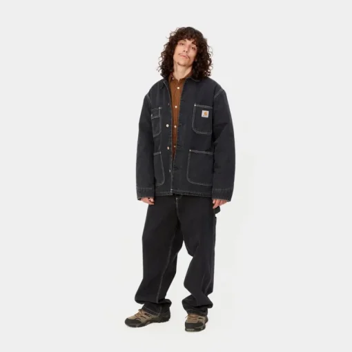 Online Og Chore Coat (Vinter) - Denim | Sort (Stenvasket) Mænd Jakker & Veste