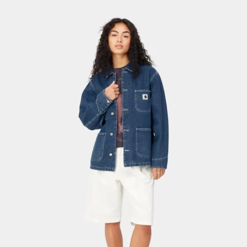 Store Og Michigan Frakke Til Kvinder (Forar) - Denim | Bla (Stenvasket) Kvinder Jakker