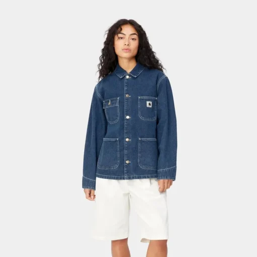 Store Og Michigan Frakke Til Kvinder (Forar) - Denim | Bla (Stenvasket) Kvinder Jakker