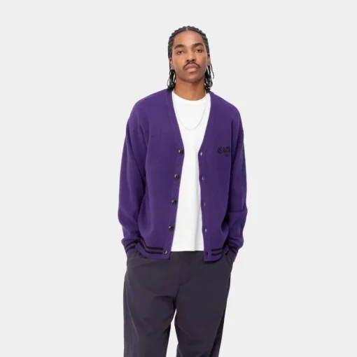 Cheap Onyx Cardigan | Tyrian / Sort Mænd Trøjer