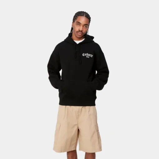Sale Onyx Script Sweatshirt Med Haette | Sort Mænd Sveder
