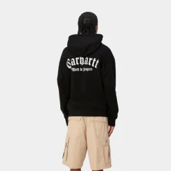 Sale Onyx Script Sweatshirt Med Haette | Sort Mænd Sveder