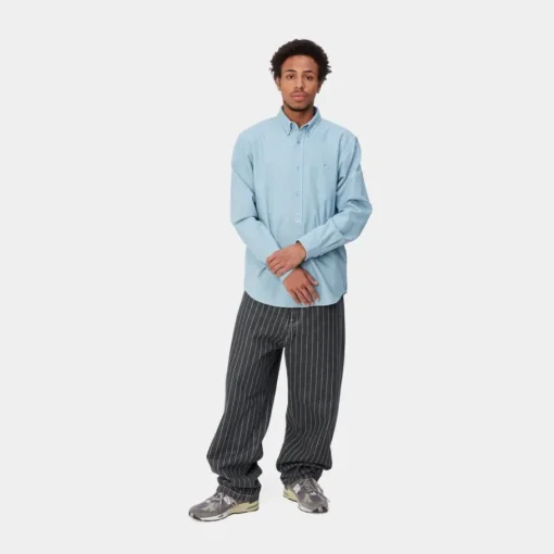Online Orlean Stripe Bukser | Sort/Hvid (Stenvasket) Mænd Bukser