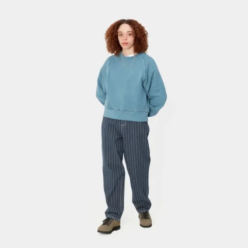 Store Orlean Stripe-Bukser Til Kvinder | Bla/Hvid (Stenvasket) Kvinder Bukser