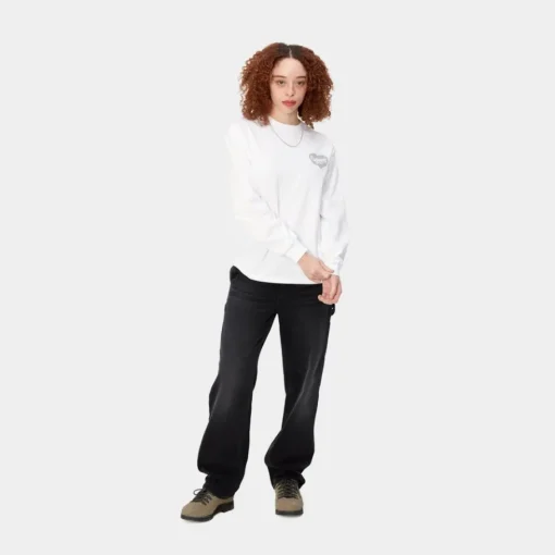 Hot Pierce Pant Straight - Denim | Sort (Mork Brugt Vask) Kvinder Bukser