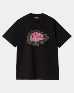 Store Pixel Flower T-Shirt | Sort Mænd T-Shirts Og Poloer