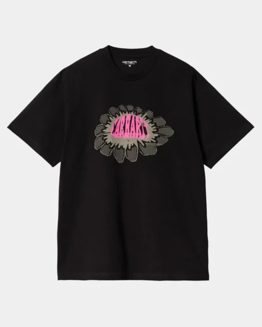 Store Pixel Flower T-Shirt | Sort Mænd T-Shirts Og Poloer