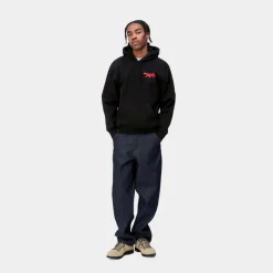 Flash Sale Rocky Script Sweatshirt Med Haette | Sort Mænd Sveder