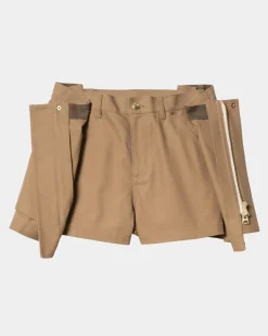 Cheap Sacai X Andeshorts Til Kvinder | Beige Kvinder Shorts