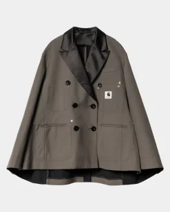 Best Sale Sacai X Suiting Bonding-Jakke Til Kvinder | Taupe Kvinder Jakker