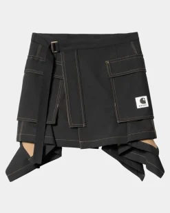Hot Sacai X Suiting Bonding-Nederdel Til Kvinder | Sort Kvinder Kjoler & Nederdele