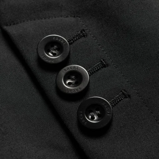 Discount Sacai X Suiting Bonding Coat | Sort Mænd Samarbejde