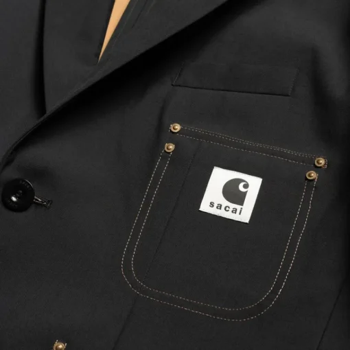 Online Sacai X Suiting Bonding Jacket | Sort Mænd Jakker & Veste
